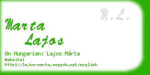 marta lajos business card